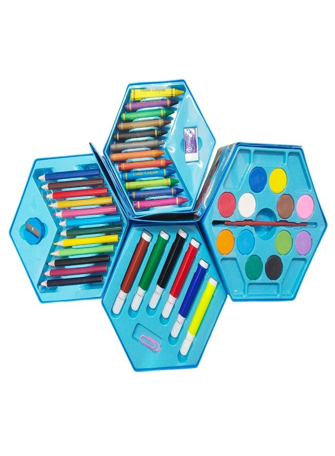 KARIC Colors Box Color Pencil,Crayons,Water Color,Sketch Pens Set Of 46 Pieces Color&Design For Kids Creativity,Multicolor, coloring - Image 5